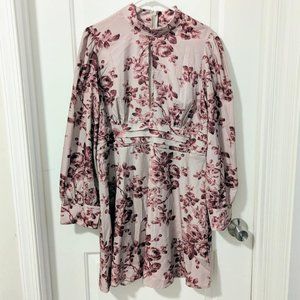 Women's Size XL Floral Print Pink Dress